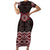 New Zealand Aotearoa Family Matching Short Sleeve Bodycon Dress and Hawaiian Shirt Red Taniko Art Maori Pattern