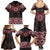 New Zealand Aotearoa Family Matching Summer Maxi Dress and Hawaiian Shirt Red Taniko Art Maori Pattern