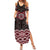 New Zealand Aotearoa Family Matching Summer Maxi Dress and Hawaiian Shirt Red Taniko Art Maori Pattern