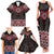 New Zealand Aotearoa Family Matching Tank Maxi Dress and Hawaiian Shirt Red Taniko Art Maori Pattern