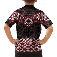 New Zealand Aotearoa Hawaiian Shirt Red Taniko Art Maori Pattern