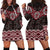 New Zealand Aotearoa Hoodie Dress Red Taniko Art Maori Pattern