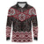 New Zealand Aotearoa Long Sleeve Polo Shirt Red Taniko Art Maori Pattern