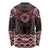 New Zealand Aotearoa Long Sleeve Shirt Red Taniko Art Maori Pattern