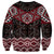 New Zealand Aotearoa Sweatshirt Red Taniko Art Maori Pattern