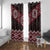 New Zealand Aotearoa Window Curtain Red Taniko Art Maori Pattern