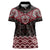 New Zealand Aotearoa Women Polo Shirt Red Taniko Art Maori Pattern