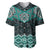 New Zealand Aotearoa Baseball Jersey Turquoise Taniko Art Maori Pattern