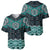 New Zealand Aotearoa Baseball Jersey Turquoise Taniko Art Maori Pattern