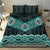 New Zealand Aotearoa Bedding Set Turquoise Taniko Art Maori Pattern