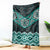 New Zealand Aotearoa Blanket Turquoise Taniko Art Maori Pattern