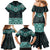 New Zealand Aotearoa Family Matching Mermaid Dress and Hawaiian Shirt Turquoise Taniko Art Maori Pattern