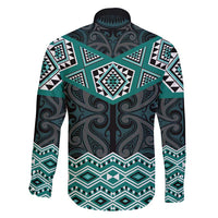 New Zealand Aotearoa Family Matching Short Sleeve Bodycon Dress and Hawaiian Shirt Turquoise Taniko Art Maori Pattern