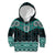 New Zealand Aotearoa Kid Hoodie Turquoise Taniko Art Maori Pattern