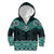 New Zealand Aotearoa Kid Hoodie Turquoise Taniko Art Maori Pattern