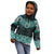 New Zealand Aotearoa Kid Hoodie Turquoise Taniko Art Maori Pattern