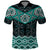 New Zealand Aotearoa Polo Shirt Turquoise Taniko Art Maori Pattern