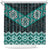 New Zealand Aotearoa Shower Curtain Turquoise Taniko Art Maori Pattern