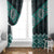 New Zealand Aotearoa Window Curtain Turquoise Taniko Art Maori Pattern