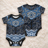 New Zealand Aotearoa Baby Onesie Blue Taniko Art Maori Pattern LT05 - Polynesian Pride