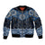 New Zealand Aotearoa Bomber Jacket Blue Taniko Art Maori Pattern