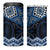 New Zealand Aotearoa 4 in 1 Can Cooler Tumbler Blue Taniko Art Maori Pattern