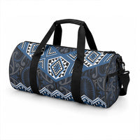New Zealand Aotearoa Duffle Bag Blue Taniko Art Maori Pattern LT05 - Polynesian Pride