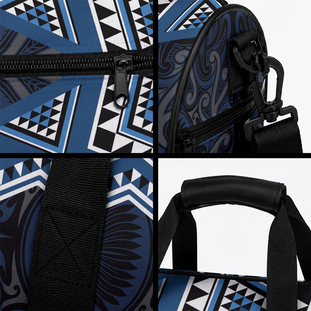 New Zealand Aotearoa Duffle Bag Blue Taniko Art Maori Pattern LT05 - Polynesian Pride