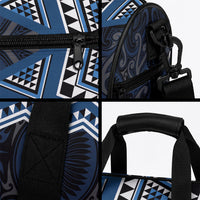 New Zealand Aotearoa Duffle Bag Blue Taniko Art Maori Pattern LT05 - Polynesian Pride