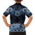 New Zealand Aotearoa Family Matching Long Sleeve Bodycon Dress and Hawaiian Shirt Blue Taniko Art Maori Pattern