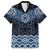 New Zealand Aotearoa Family Matching Long Sleeve Bodycon Dress and Hawaiian Shirt Blue Taniko Art Maori Pattern