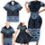 New Zealand Aotearoa Family Matching Short Sleeve Bodycon Dress and Hawaiian Shirt Blue Taniko Art Maori Pattern