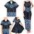 New Zealand Aotearoa Family Matching Tank Maxi Dress and Hawaiian Shirt Blue Taniko Art Maori Pattern