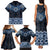 New Zealand Aotearoa Family Matching Tank Maxi Dress and Hawaiian Shirt Blue Taniko Art Maori Pattern