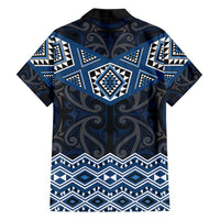 New Zealand Aotearoa Hawaiian Shirt Blue Taniko Art Maori Pattern