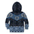 New Zealand Aotearoa Kid Hoodie Blue Taniko Art Maori Pattern