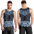 New Zealand Aotearoa Men Tank Top Blue Taniko Art Maori Pattern