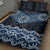 New Zealand Aotearoa Quilt Bed Set Blue Taniko Art Maori Pattern