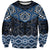 New Zealand Aotearoa Sweatshirt Blue Taniko Art Maori Pattern