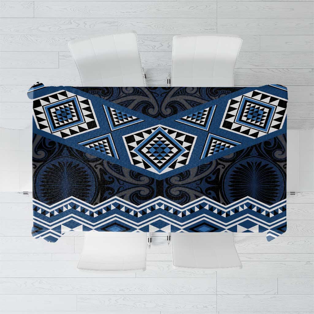 New Zealand Aotearoa Tablecloth Blue Taniko Art Maori Pattern