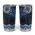 New Zealand Aotearoa Tumbler Cup Blue Taniko Art Maori Pattern