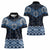 New Zealand Aotearoa Women Polo Shirt Blue Taniko Art Maori Pattern