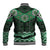 New Zealand Aotearoa Baseball Jacket Green Taniko Art Maori Pattern