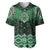 New Zealand Aotearoa Baseball Jersey Green Taniko Art Maori Pattern