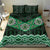 New Zealand Aotearoa Bedding Set Green Taniko Art Maori Pattern