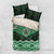 New Zealand Aotearoa Bedding Set Green Taniko Art Maori Pattern