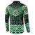 New Zealand Aotearoa Button Sweatshirt Green Taniko Art Maori Pattern