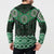 New Zealand Aotearoa Button Sweatshirt Green Taniko Art Maori Pattern