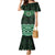 New Zealand Aotearoa Family Matching Mermaid Dress and Hawaiian Shirt Green Taniko Art Maori Pattern