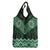 New Zealand Aotearoa Grocery Bag Green Taniko Art Maori Pattern